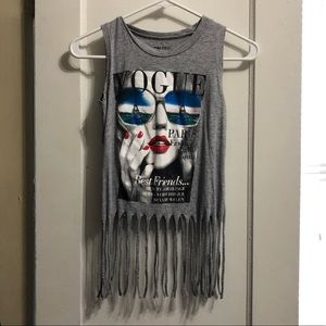 Vogue fringe crop top